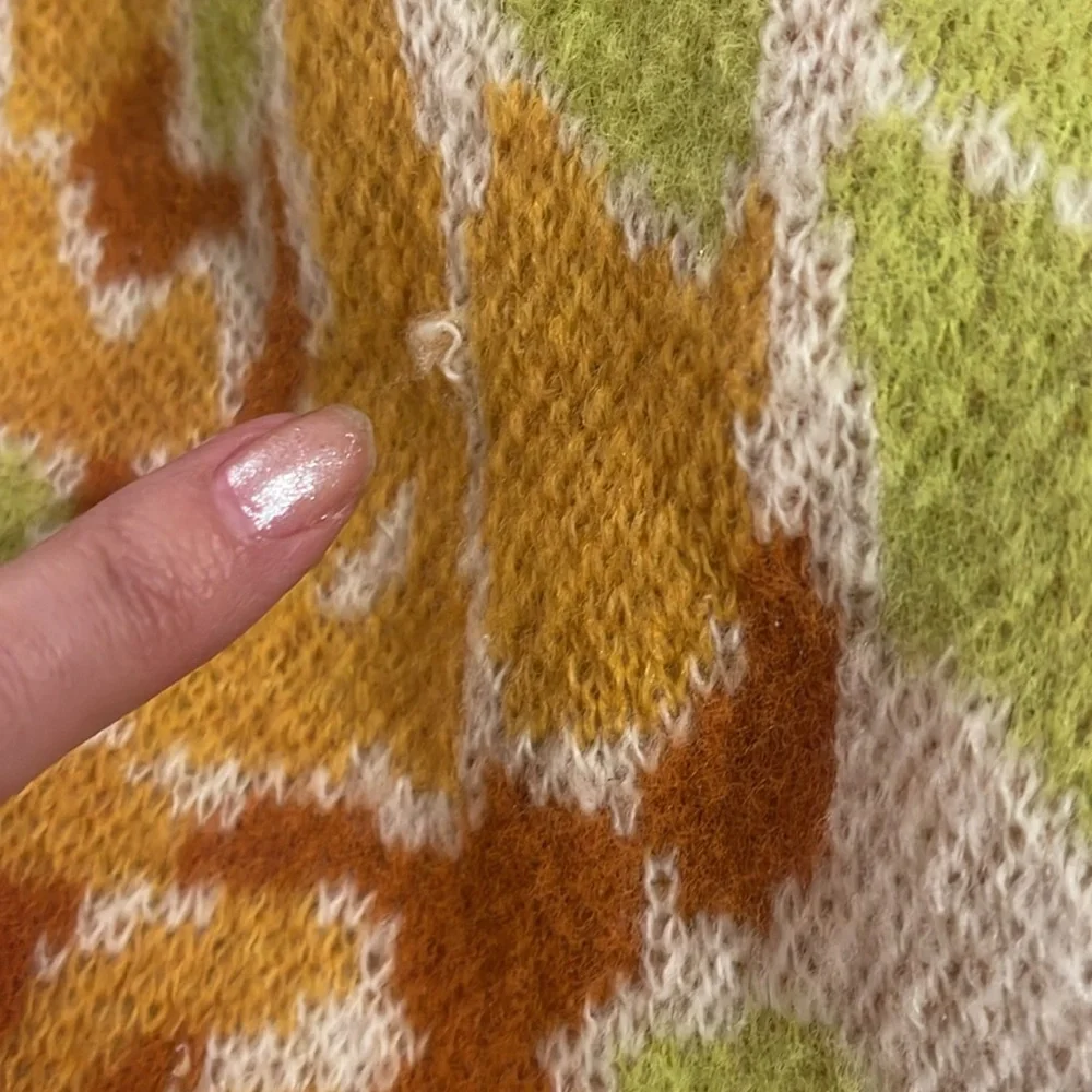โจBNWT๐ธ Free People BL๐ธ๐ธM Cardigan orange lime combo SOLD OUT! XS OVERSIZED - Picture 8 of 11
